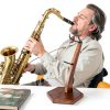Soekoa Alto Saxophone Stand Brown Solid Wood-4