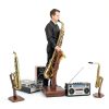 Soekoa Alto Saxophone Stand Brown Solid Wood-6