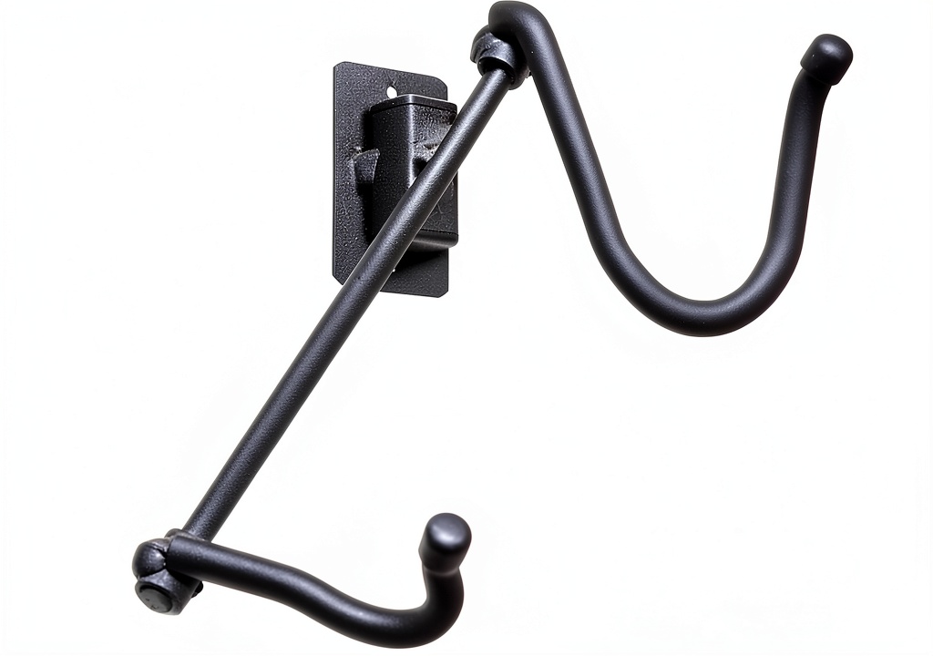 Installing String Swing Alto Saxophone Stand Pedestal Black on a wooden desk