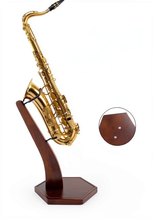 Soekoa Alto Saxophone Stand Brown Solid Wood-2