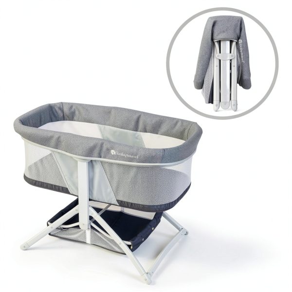 Baby Trend Quick-Fold Rocking Bassinet Gray-8