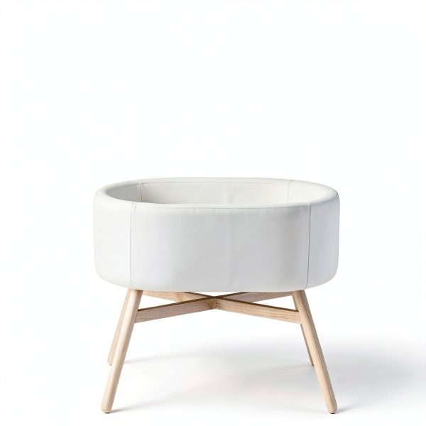 Babyletto Gathre Bassinet Ivory Vegan Leather-1