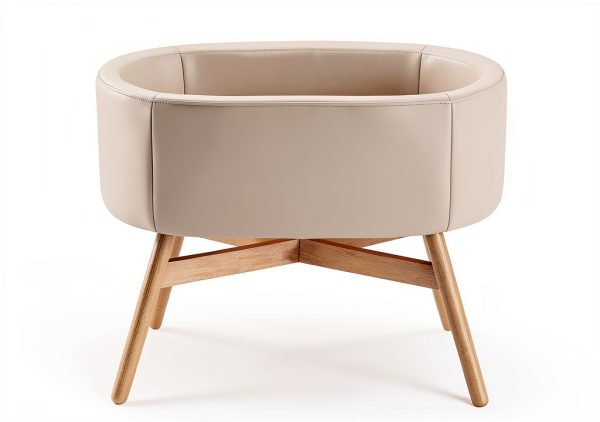 Babyletto Gathre Bassinet Ivory Vegan Leather-4