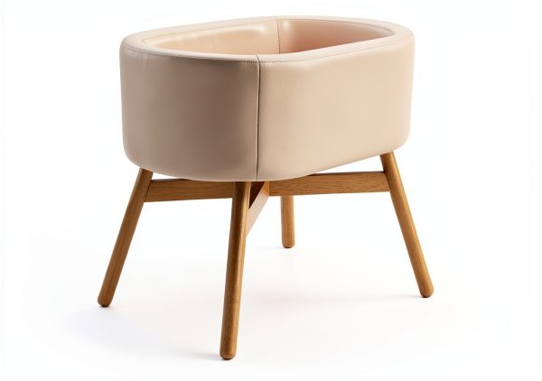 Babyletto Gathre Bassinet Ivory Vegan Leather-2